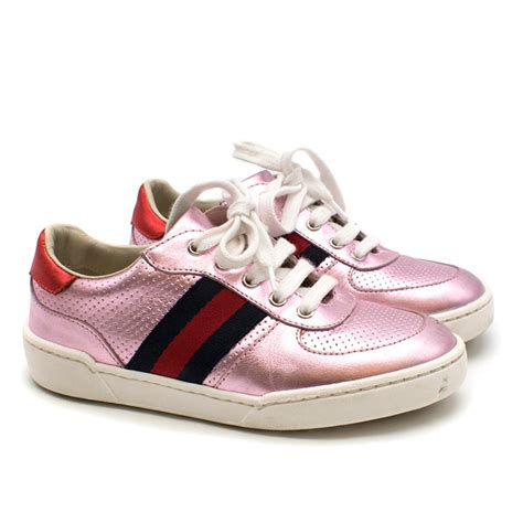 gucci pink leather sneakers|black gucci sneakers men's.